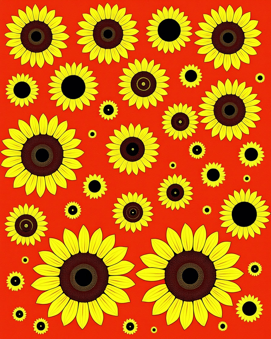 Vibrant Yellow Sunflower Field Rug