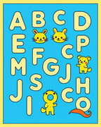 Yellow Alphabet Characters Cute Animals Rug