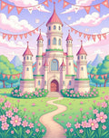 Pink Castle Pastel Garden Meadow Rug