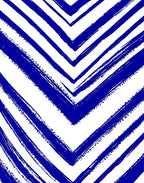 Bold Blue Chevron Brushstroke Rug
