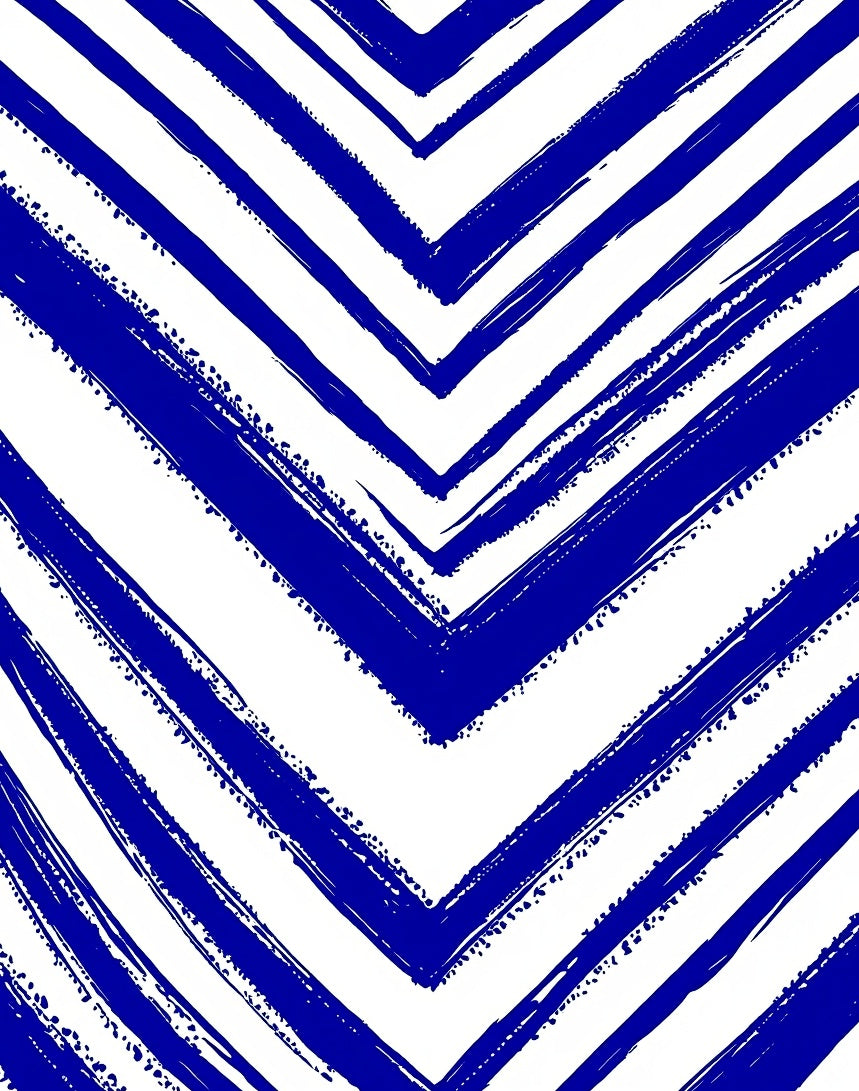 Bold Blue Chevron Brushstroke Rug