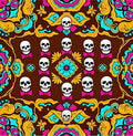 Skulls And Floral Medallion Embrace Rug