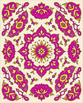Bright Fuchsia And Gold Medallion Rug
