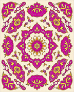 Bright Fuchsia And Gold Medallion Rug