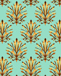 Art Deco Golden Laurel Aqua Rug
