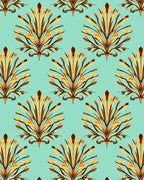 Art Deco Golden Laurel Aqua Rug