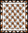 Modern Amber Geometric Overlay Rug