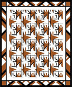 Modern Amber Geometric Overlay Rug