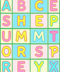 Alphabet Grid Cheerful Color Block Rug