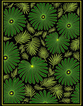 Vibrant Green Tropical Floral Medley Rug