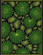 Vibrant Green Tropical Floral Medley Rug