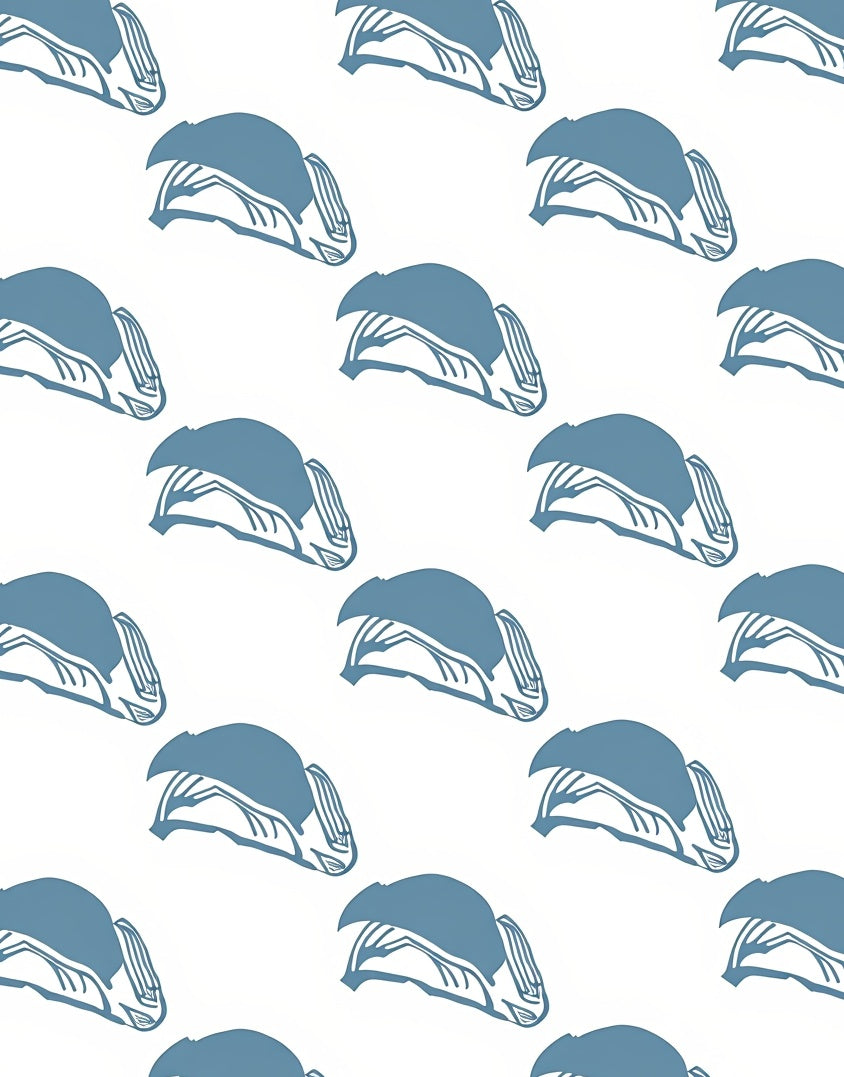Blue Ski Lift Silhouette Repeat Rug