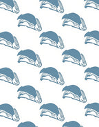 Blue Ski Lift Silhouette Repeat Rug