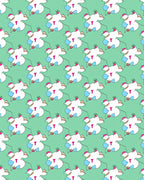 Whimsical Teal Puzzle Piece Characters Rug