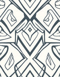 Dark Slate Gray Abstract Geometric Symmetry Rug