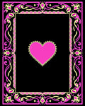 Vibrant Pink Yellow Floral Heart Border Rug
