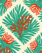 Coral Reef Botanical Statement Rug