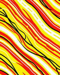 Vibrant Red Yellow Wave Stripe Rug