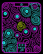 Neon Swirls Turquoise Pink Yellow Rug