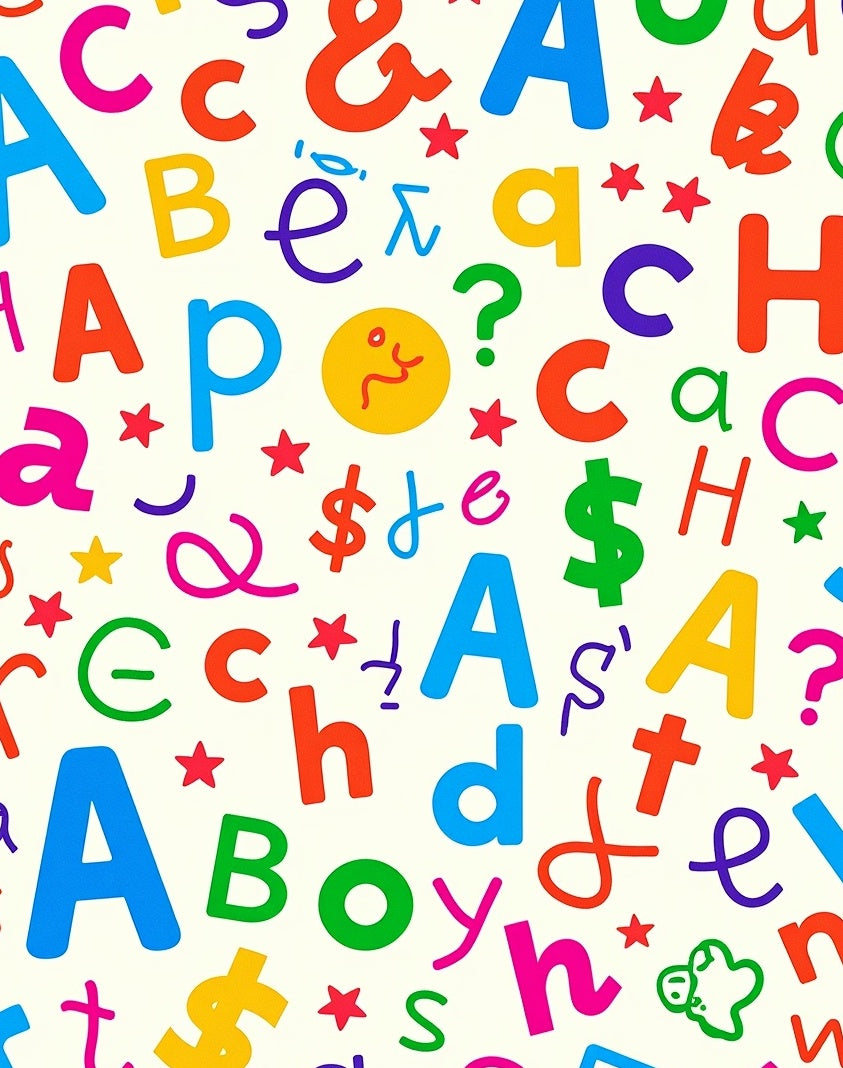 Colorful Alphabet Bold Characters Rug