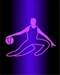 Vivid Violet Basketball Silhouette Rug