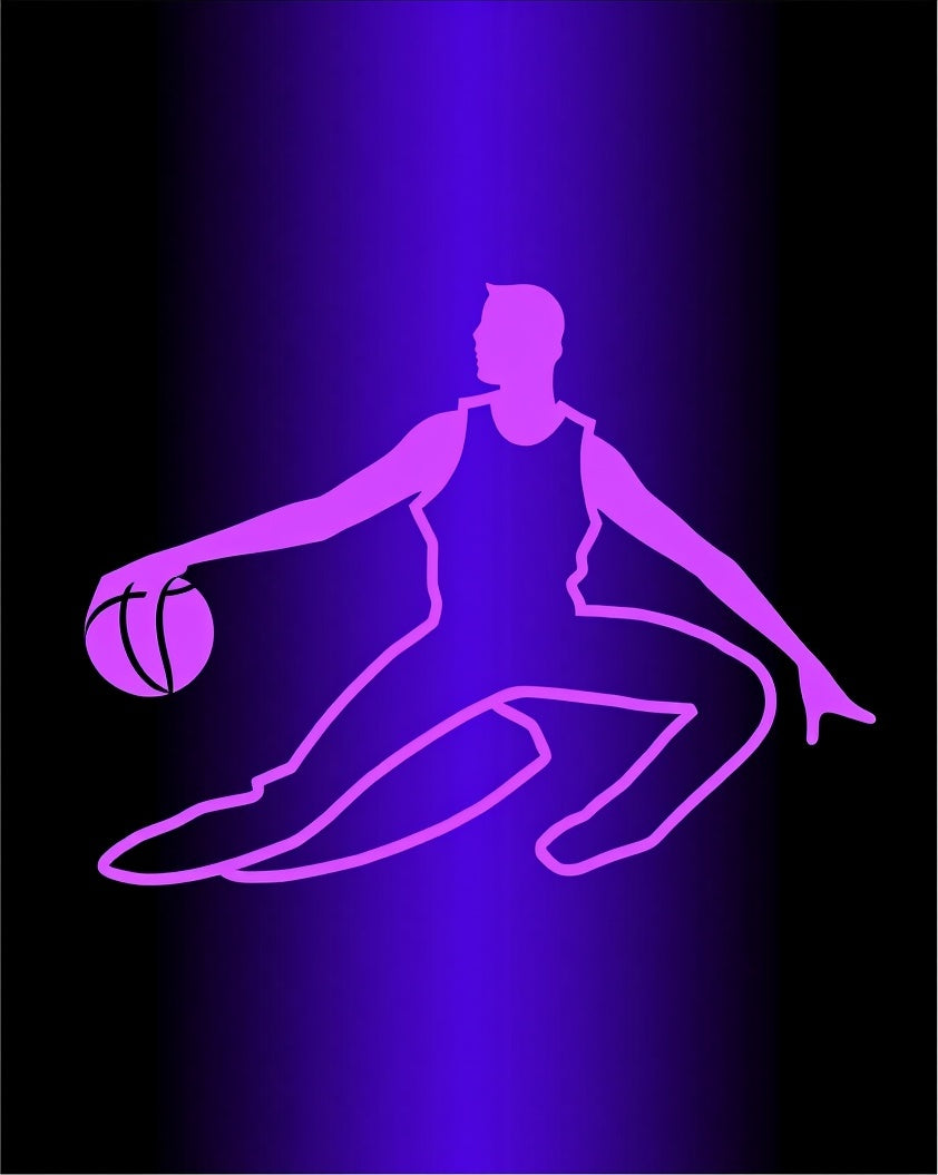 Vivid Violet Basketball Silhouette Rug
