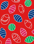 Vibrant Red Abstract Oval Brocade Rug
