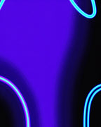 Vibrant Neon Purple Arching Loops Rug