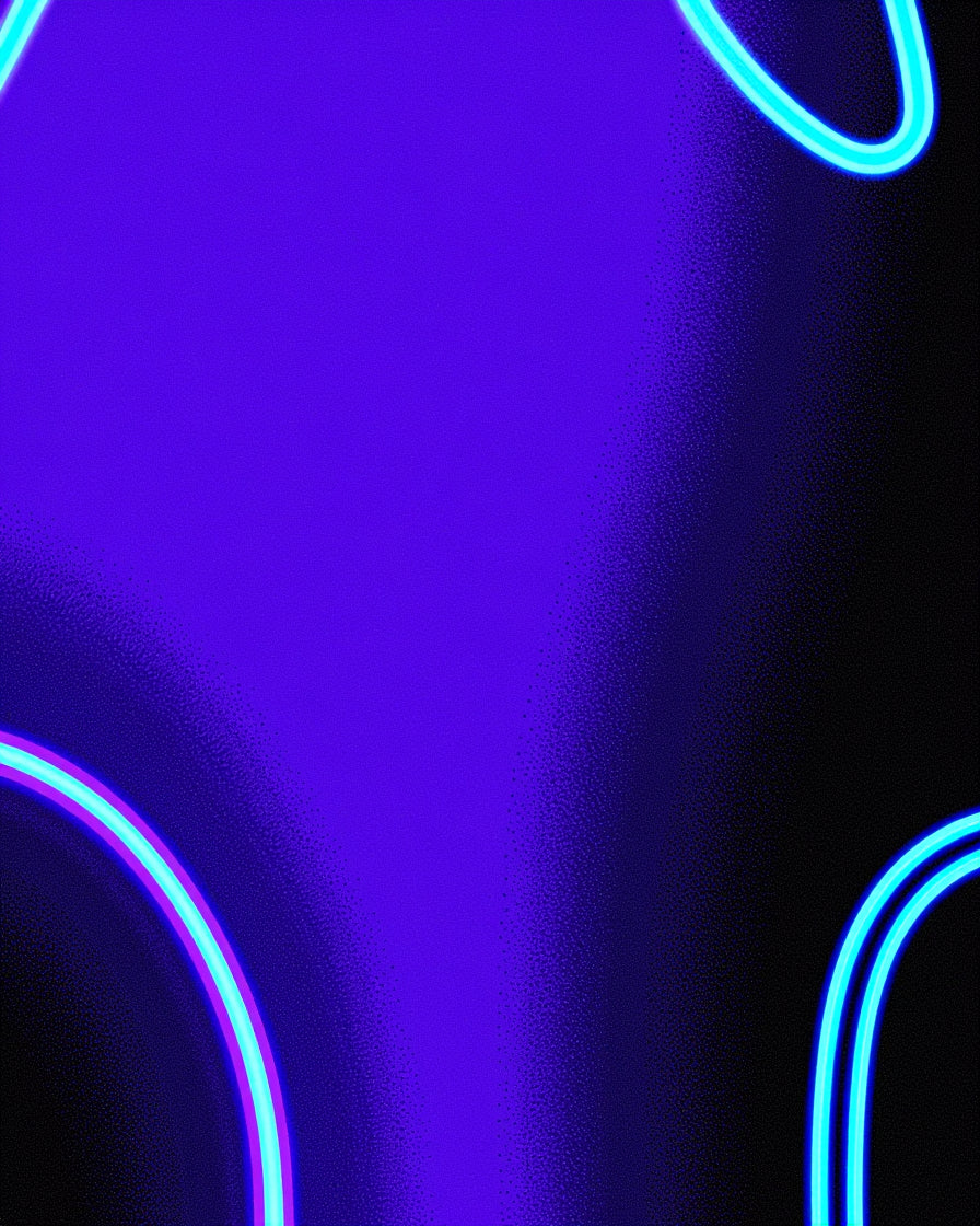 Vibrant Neon Purple Arching Loops Rug