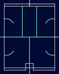 Deep Blue White Teal Geometric Labyrinth Rug