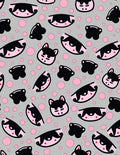 Cute Kawaii Cat Faces Pink Polka Dots Rug