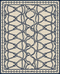 Naval Blue Intertwined Rope Grid Rug