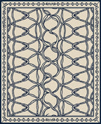 Naval Blue Intertwined Rope Grid Rug