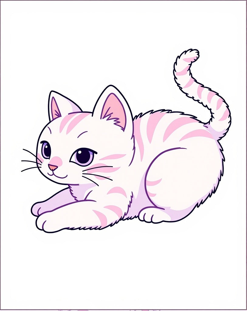 Cute White Kitten Purple Eyes Rug