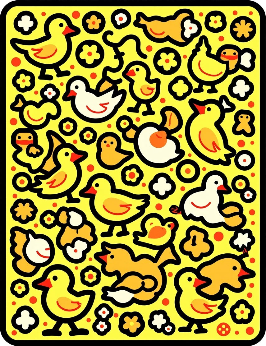Whimsical Yellow Duckling Flock Together Rug