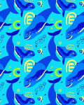 Playful Blue Whale Aquatic Scene Rug