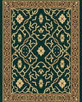 Emerald Green Floral Intertwining Vine Rug