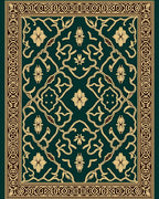 Emerald Green Floral Intertwining Vine Rug