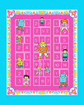 Pink Hopscotch Grid With Children Rug