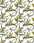 Whimsical Olive Green Vine Garland Rug