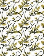 Whimsical Olive Green Vine Garland Rug