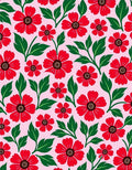Crimson Red Flora Garden On Pink Rug