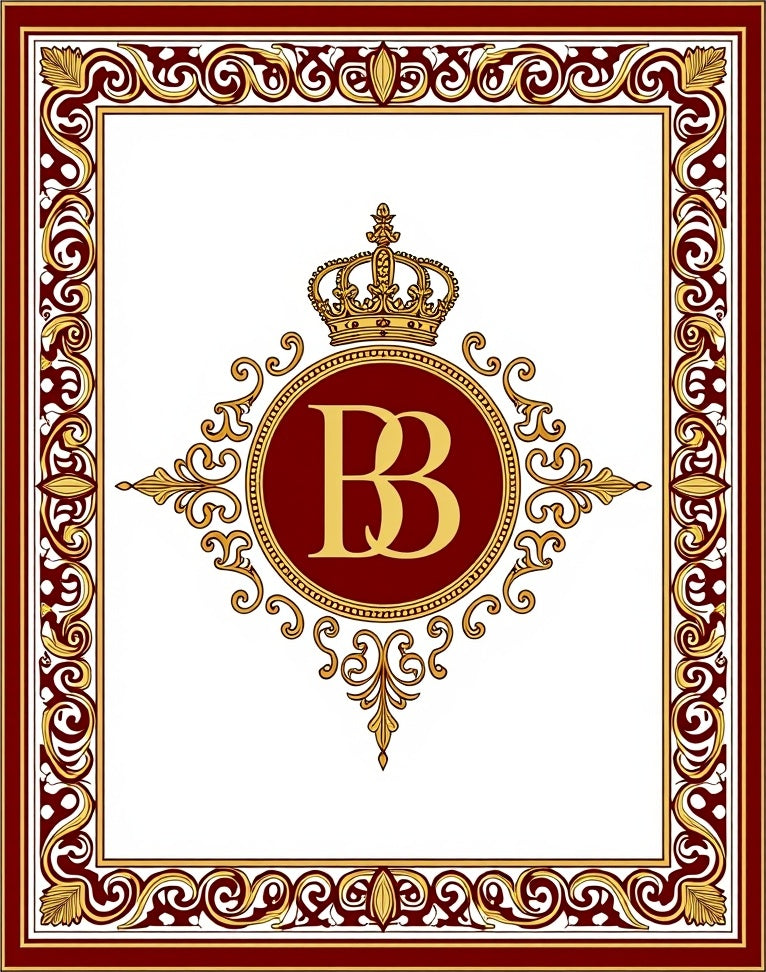 Royal Crested Burgundy Gold Emblem Rug