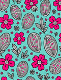 Pink Floral Almond Teal Garden Rug