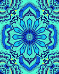 Turquoise Blue Intricate Floral Medallion Rug