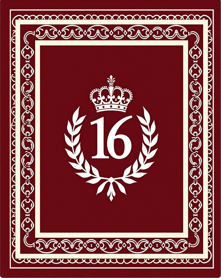 Deep Red Royal Laurel Wreath Rug