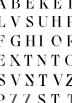 Alphabetical White Black Collage Rug
