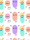 Playful Pastel Blob Characters And Accents Rug
