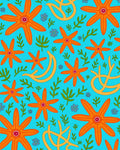 Orange Starfish Coral Blue Ocean Rug