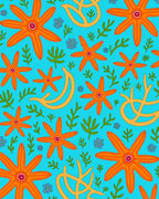 Orange Starfish Coral Blue Ocean Rug